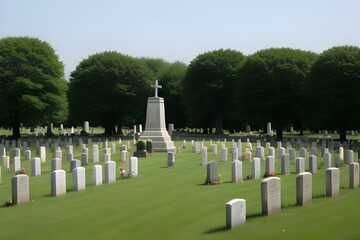 Isolated Cemetery on White Background