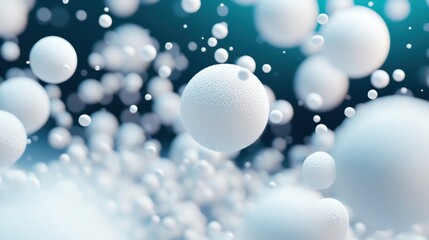 Poster - abstract white spheres appear to gently float against a soft light backdrop, evoking a sense of calm