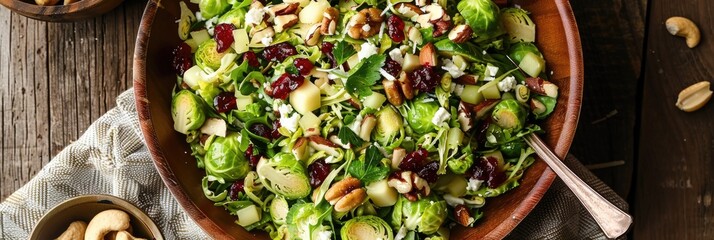 Wall Mural - Salad with Brussels Sprouts, Cranberries, Nuts, and Cheese