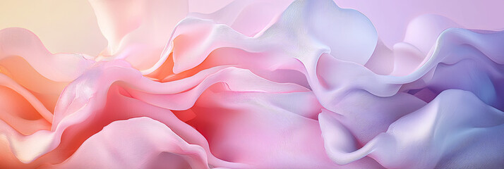 Canvas Print - A digital painting of abstract flowers in pastel colors, generative AI