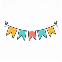 Wall Mural - flags banners banner bunting garlands illustration isolated on white