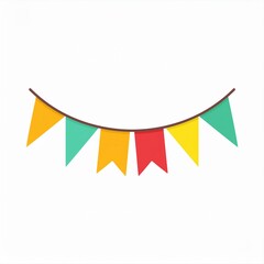 Wall Mural - flags banners banner bunting garlands illustration isolated on white