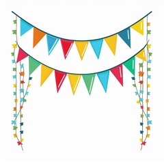 Wall Mural - flags banners banner bunting garlands illustration isolated on white