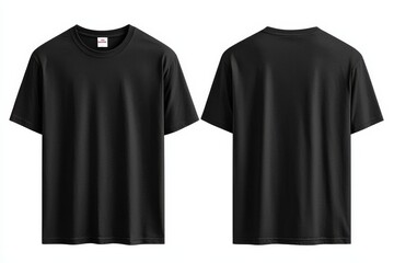 Black Tshirt Mockup Front and Back Isolated created with Generative AI