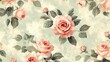 © Ruqqq - Vintage floral pattern featuring pink roses and leaves.