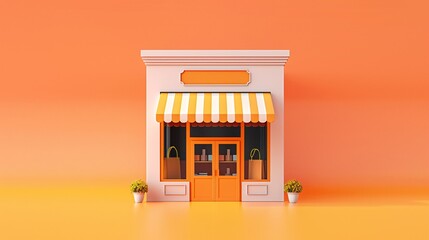 158. Elegant 3D rendering vector of a shop icon, with realistic details and depth, perfect for digital representations of retail stores and shopping applications