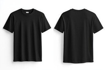 Black Tshirt Mockup Front and Back Isolated created with Generative AI