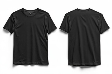 Black Tshirt Mockup Front and Back Isolated created with Generative AI