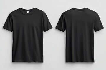 Black Tshirt Mockup Front and Back Isolated created with Generative AI