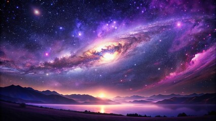 Wall Mural - glorious purple galaxy scenes captured in stunning 8k photography, galaxy, space, stars, cosmos, pur