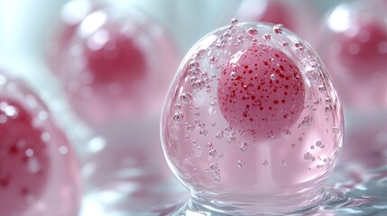 Pink Sphere Encased in Transparent Gel