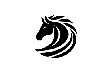 a horse icon of silhouette vector design in white background