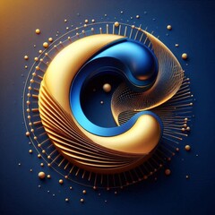 Wall Mural - Abstract 3D design of a letter 