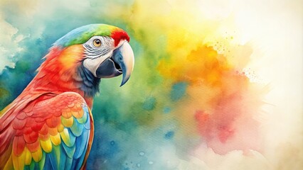 Wall Mural - Abstract watercolor of a parrot in soft colors, parrot, bird, watercolor, abstract,colorful, vibrant, painting, art