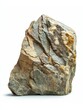 © K silver - A large rock with a rough surface sits on a white background