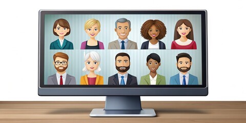 Characters on the monitor, technology, computer, screen, display, digital, communication, online, internet, virtual