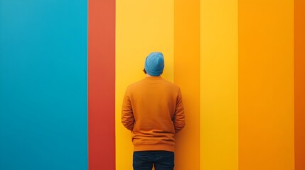 Wall Mural - modern minimalist website layout with vibrant parallax scrolling design