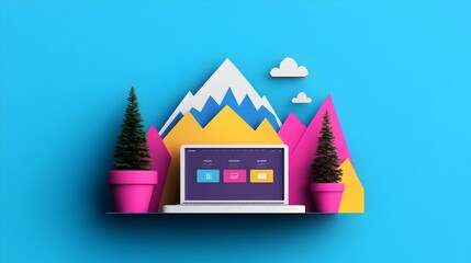 Wall Mural - highly detailed interactive webpage design with engaging user interface and smooth animations