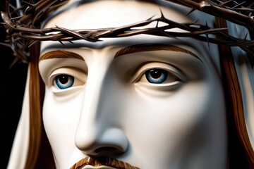 Poster - Majestic Jesus Christ Crowned with Thorns Symbolizing Divine Grace and Reverence