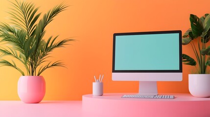 Wall Mural - sleek and futuristic 3d rendering of a modern website s front end elements with immersive bauhaus in