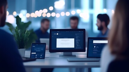 Wall Mural - meticulous software engineers optimizing website responsiveness across devices