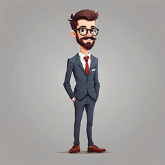 Business Man Flat Illustration Style. isometric infographics suitable for business and marketing, illustration of a man working at the office. Vector illustration concept of search of work flat style.