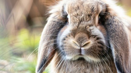 Canvas Print - Close-Up Portrait of a Fluffy Lop-Eared Rabbit