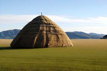 Isolated Haystack on White Background