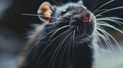 Sticker - Close-up Portrait of a Black Rat