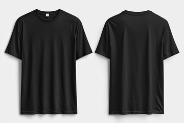 Black Tshirt Mockup Front and Back Isolated created with Generative AI