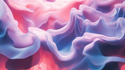 Canvas Print - Abstract Wavy Form in Pink and Blue Hues