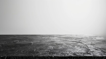 Canvas Print - Black tabletop on white backdrop.