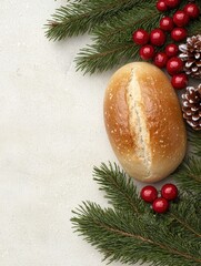 Poster - festive holiday bread and decor