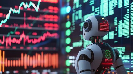 Robot Analyzing Data