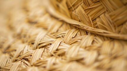 Wall Mural - Closeup of Woven Straw Texture