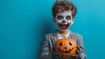 Wall Mural - A young boy is dressed in a suit