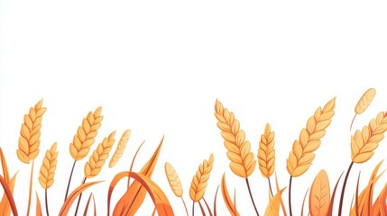 Poster - A vibrant and modern cartoonstyle illustration of wheat, set against a clean white background for a fresh look.