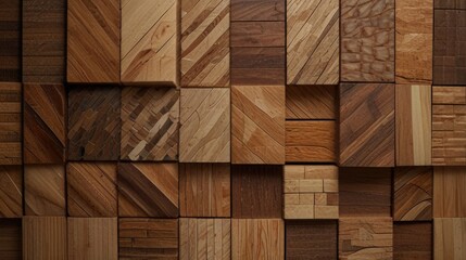 Wall Mural - Wood mosaic texture