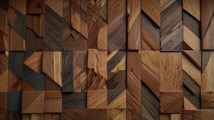 Wall Mural - Wood mosaic texture