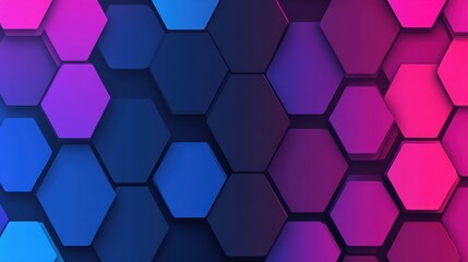 Sticker - Dive into the vibrant world of gaming with this abstract dark hexagon background featuring bold blue and pink flashes.