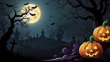 Halloween element and background template illustration