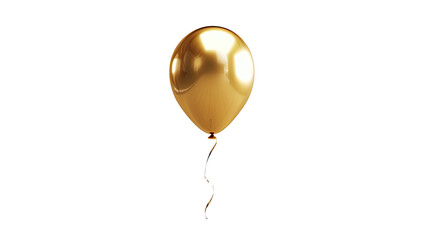 A golden balloon cut out isolated over a transparent png background