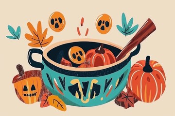 Poster - Pumpkin Spice Pot Illustration