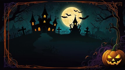 Halloween element and background template illustration