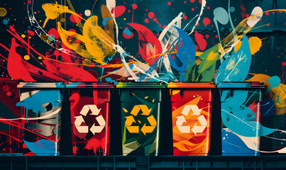 Wall Mural - recycle and reuse products concept to keep the world green.