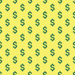 © bowoedane - dollar sign seamless pattern in green with yellow background