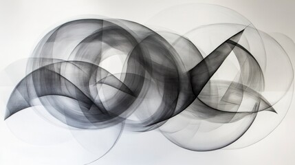 Wall Mural - Abstract Art with Intertwined Curves and Shapes