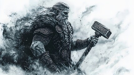 Viking Warrior with Hammer.