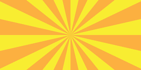 Wall Mural - Sunburst beam light vintage shine and graphic summer explosion pattern. orange bright sunrise isolated glow striped texture background.	
