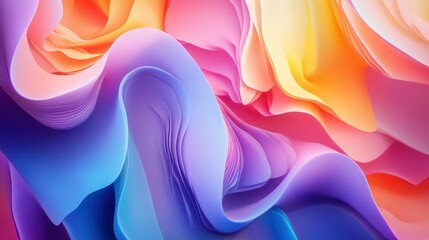 Wall Mural - Abstract Wavy Pattern with Vibrant Gradient Colors